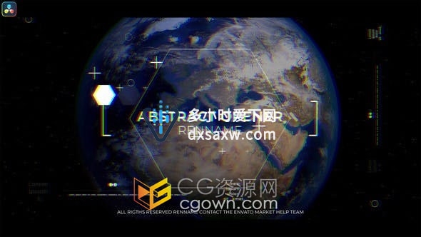DR达芬奇模板-RGB抽象故障图形元素照片视频介绍片头