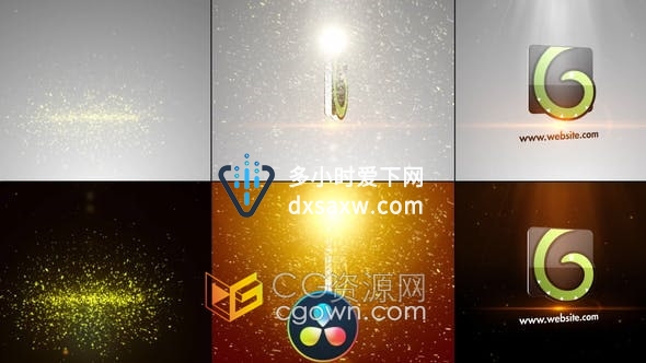 Resolve模板-散发粒子动画优雅闪光标志LOGO视频片头