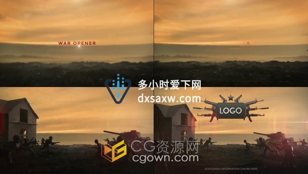 达芬奇模板-军事冲突战争武器介绍游戏视频片头War Opener