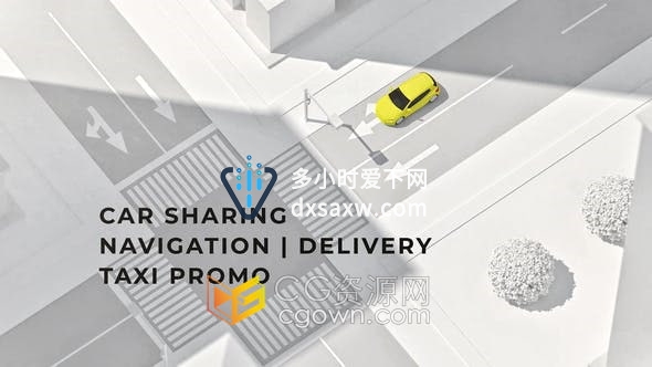 DR达芬奇模板-汽车共享道路导航交货出租车服务宣传视频片头