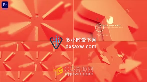 箭头图形场景背景演绎LOGO视频片头-PR模板下载